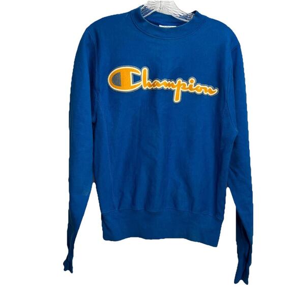 Champion Tops - Vintage Champion Reverse Weave Crewneck Sweatshirt Blue Pullover X-Small